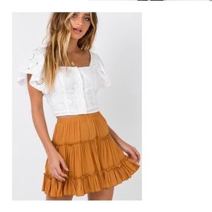 PRINCESS POLLY BURNT ORANGE MINI SKIRT